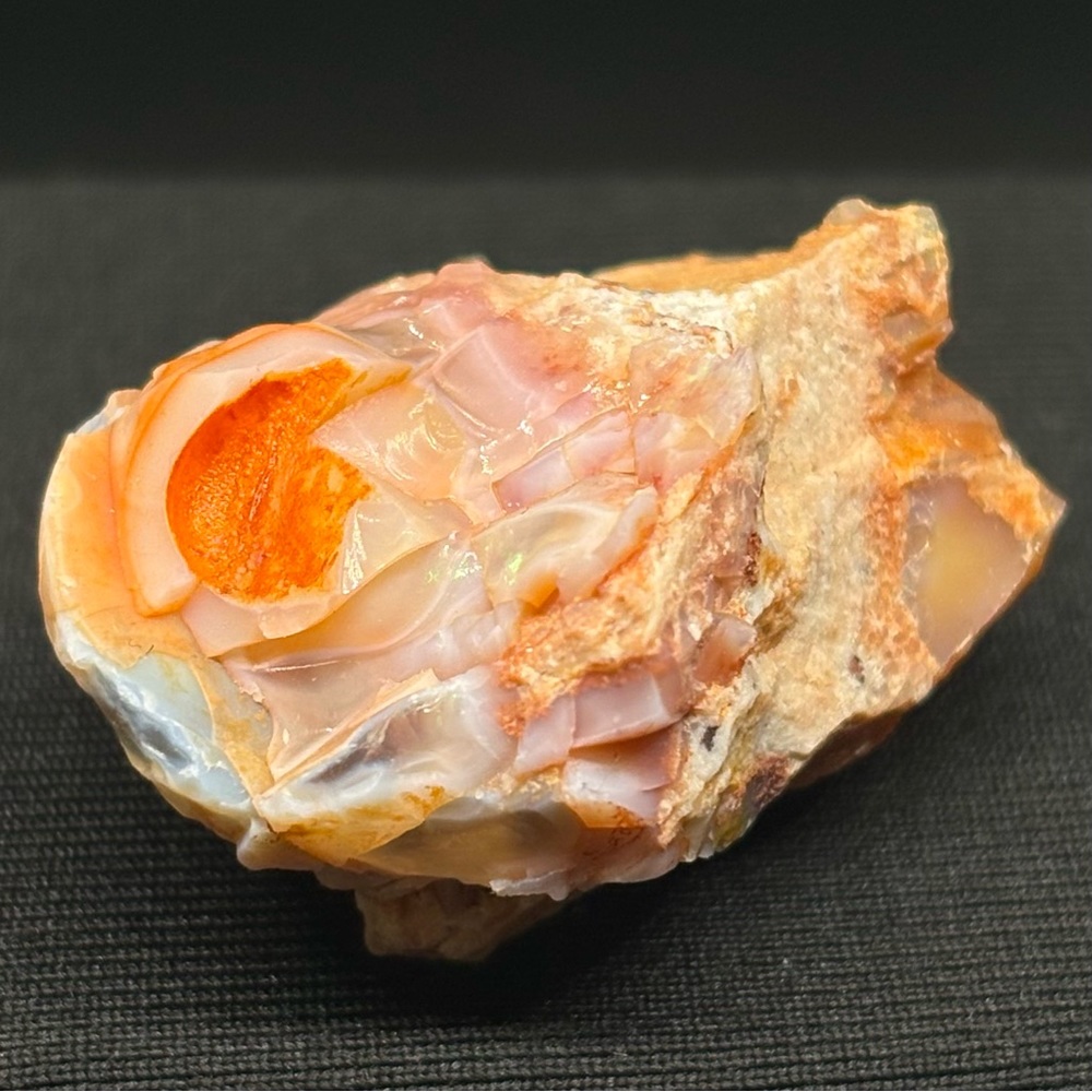 Flower Pedaled Mexican Fire Opal Specimen Multifired Showpiece Collectible